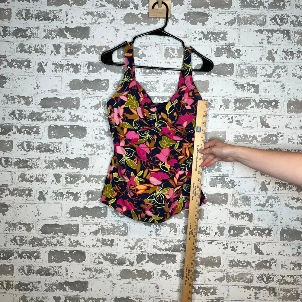 Lands end | women floral tankini swim top padded